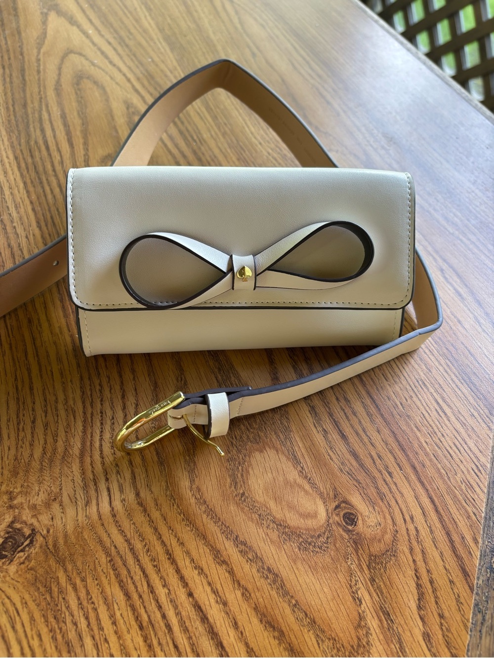 kate spade Cream Crossbody with Bow and Gold Hardware